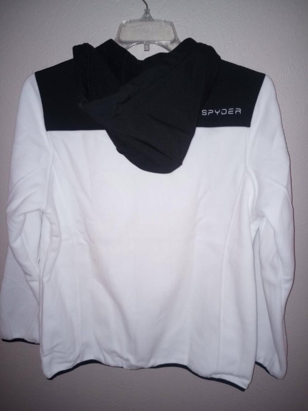 Spyder Women's Size XL Black/White Polar Fleece Hooded Full Zip Jacket NWT - Picture 6 of 7